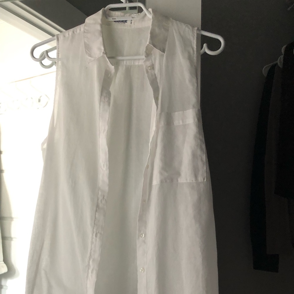 Garage Sleeveless Button Up